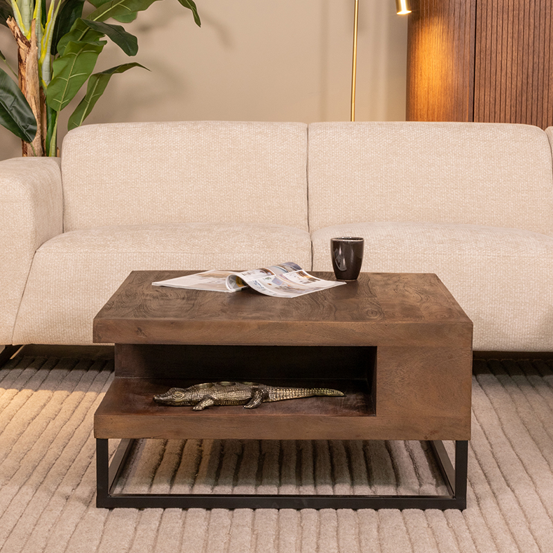 Salontafel I_Cube - Espresso - Marron - Bois de mangue - Modern - LABEL51