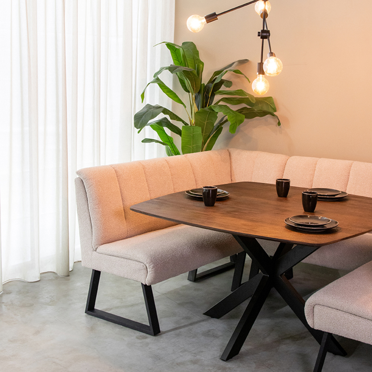 Eetkamertafel I_Blake - Espresso - Marron - Bois de mangue - Modern - LABEL51