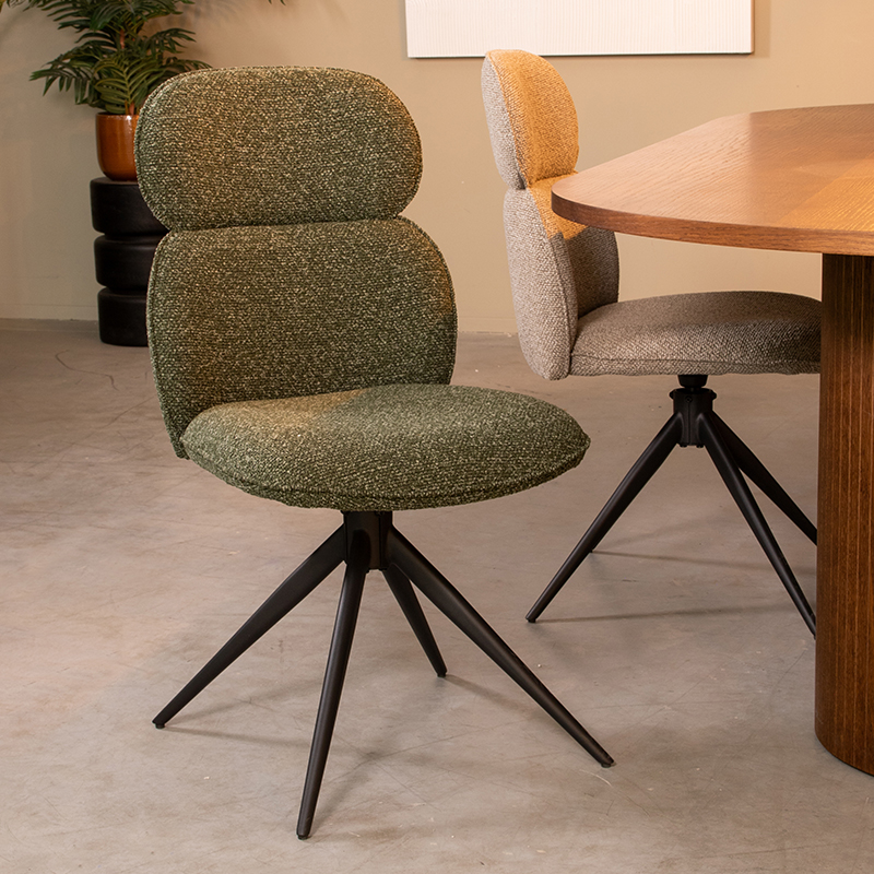 Eetkamerstoel I_Finn - Forêt - Vert - Royal Boucle - Modern - LABEL51