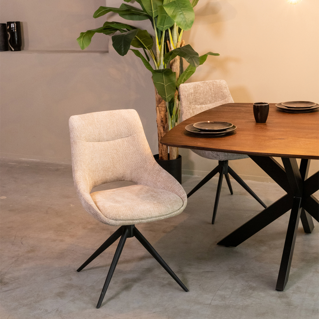 Eetkamerstoel I_Marlow - Pivotant - Clay - BRUIN - - Landelijk - LABEL51