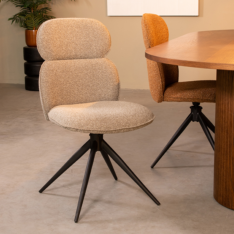 Eetkamerstoel I_Finn - Mushroom - Marron - Royal Boucle - Landelijk - LABEL51