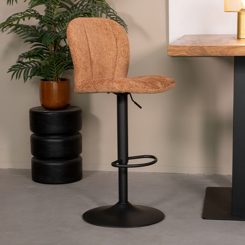 Barkruk I_Vino - Pivotant - Gaslift - Cognac - BRUIN - Elite - Retro - LABEL51