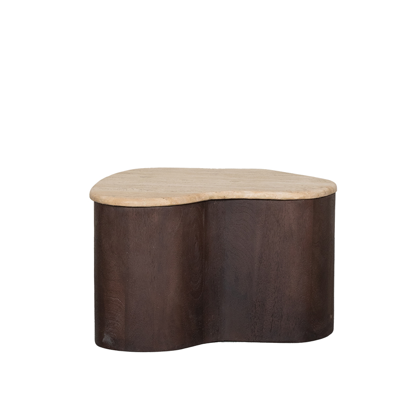 Salontafel I_Davi - Espresso - Marron - Travertin - Minimaliste - LABEL51