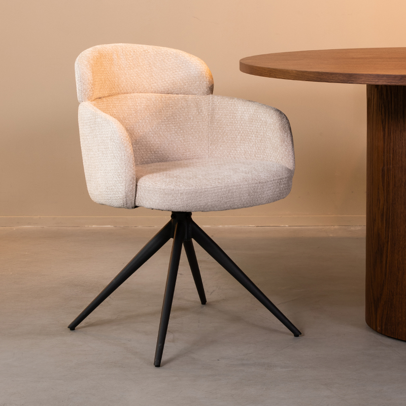 Eetkamerstoel I_Levi - Accoudoir - Naturel - Elite - Minimaliste - LABEL51