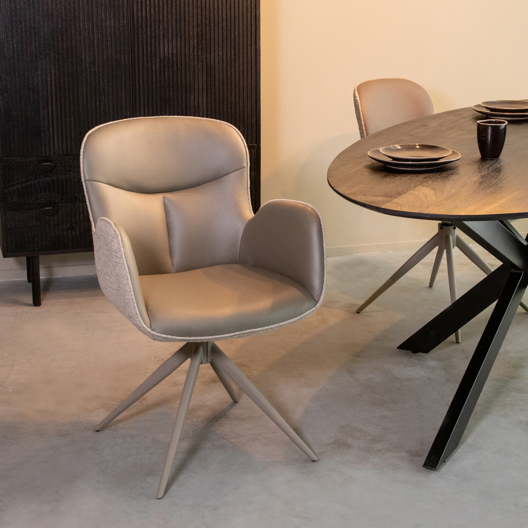 Eetkamerstoel I_Lasse - Accoudoir - Forêt - Vert - Microvezel - Design - LABEL51