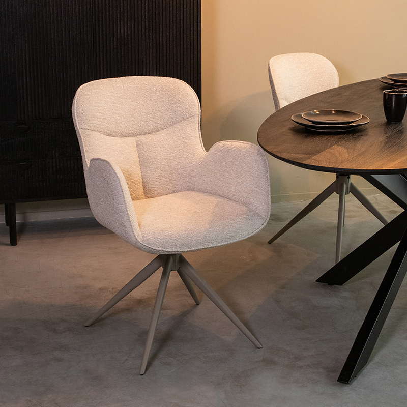 Eetkamerstoel I_Lasse - Accoudoir - Naturel - Canyon - Scandinave - LABEL51