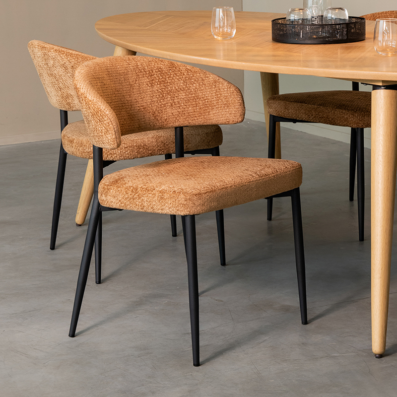 Eetkamerstoel I_Bliss - Accoudoir - Cognac - Marron - Elite - Modern - LABEL51