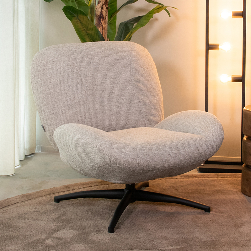 Fauteuil I_Clayton - Pivotant - Khaki - Naturel Beige - Canyon - Landelijk - LABEL51