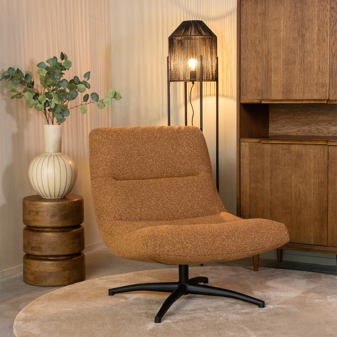 Fauteuil I_Calix - Coral - Orange - Royal Boucle - Modern - LABEL51