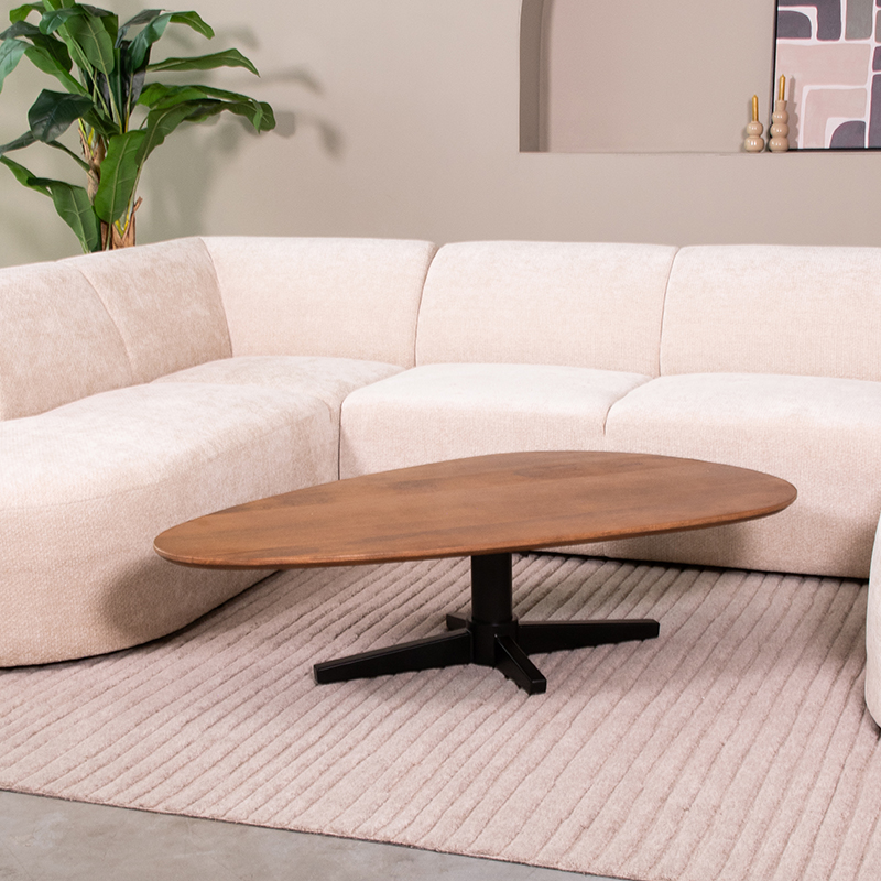 Salontafel I_Rosie - Nature Smooth - Marron - Bois de mangue - Landelijk - LABEL51