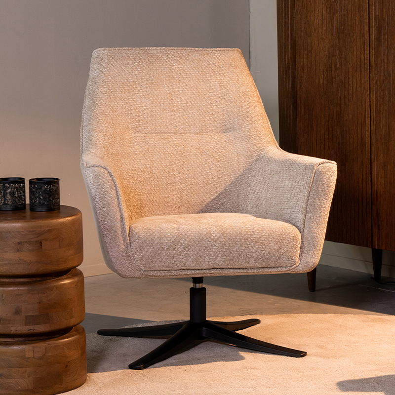 Fauteuil I_Tod - Pivotant - Accoudoir - Clay - BRUIN - Elite - Landelijk - LABEL51