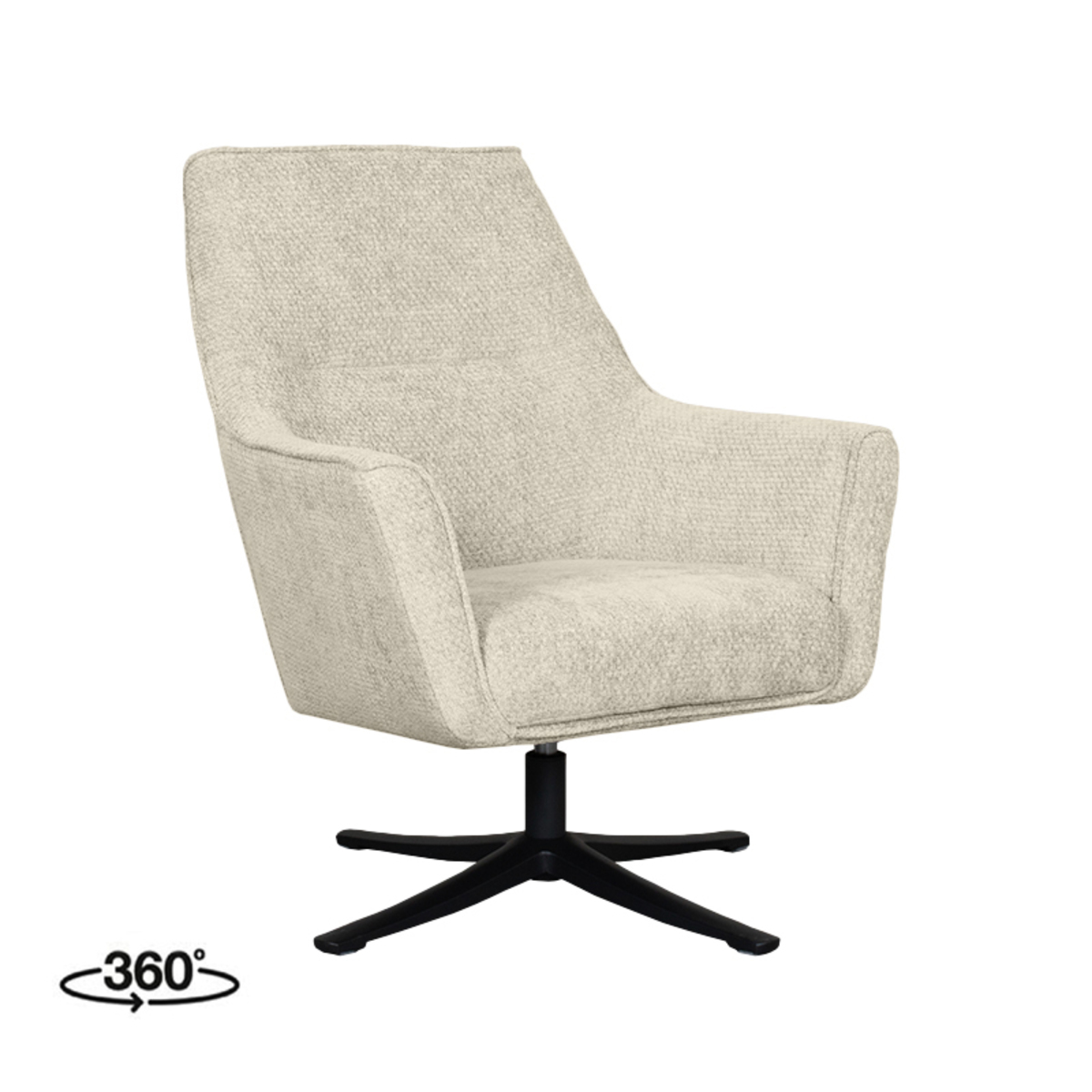 Fauteuil I_Tod - Pivotant - Accoudoir - Naturel Beige - Elite - Minimaliste - LABEL51