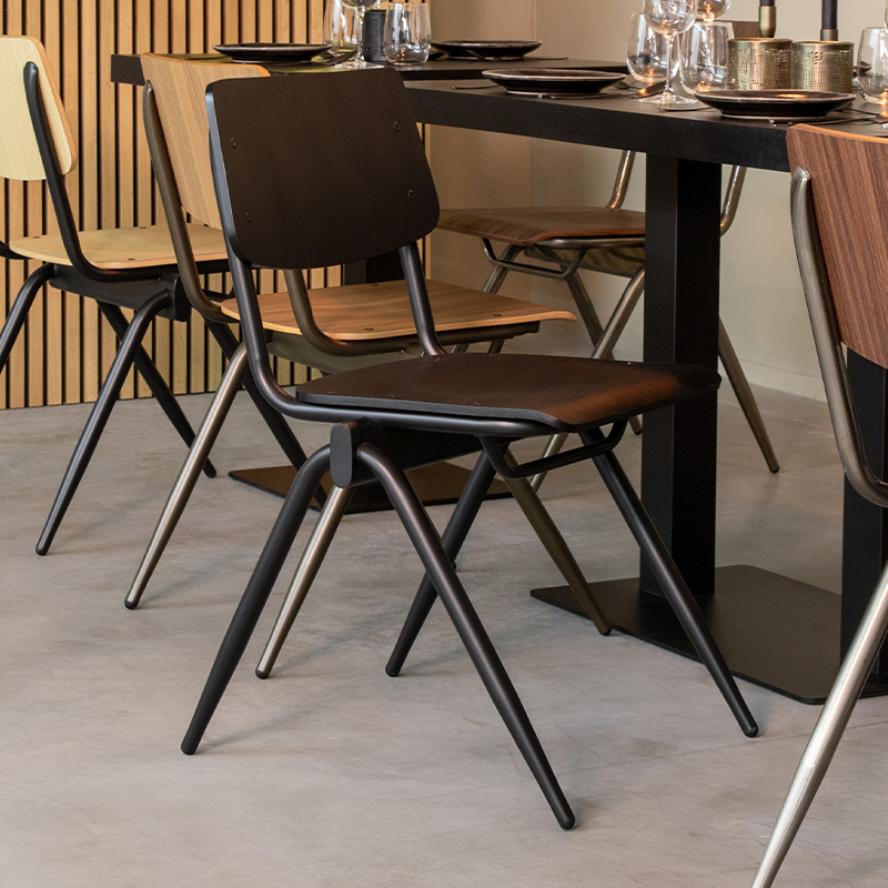 Eetkamerstoel I_Solid - Noir - Bois - Modern - LABEL51