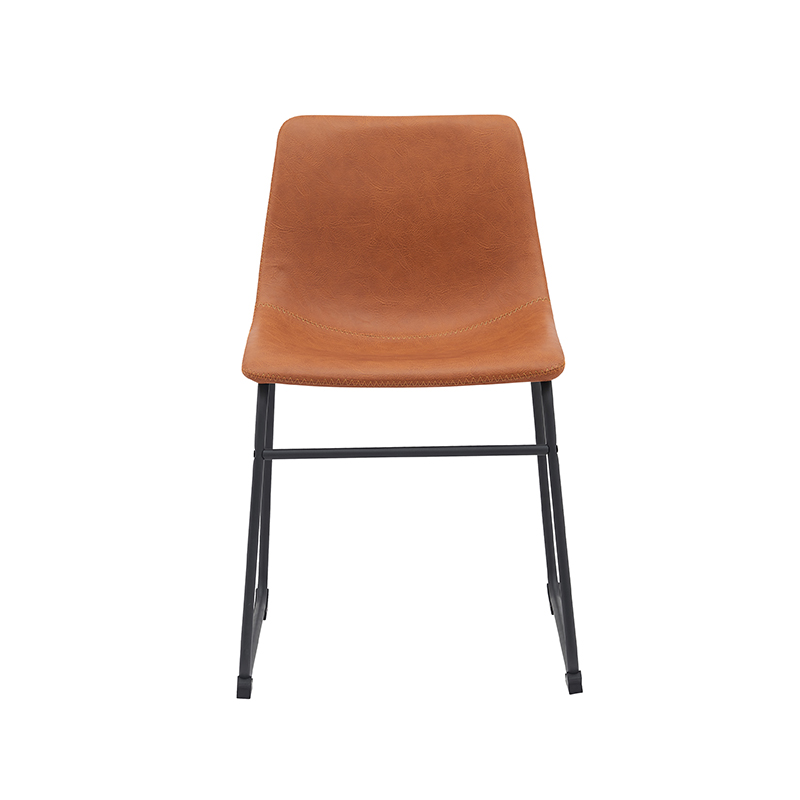Eetkamerstoel I_Risto - Cognac - BRUIN - Stof, metaal & hout - Industrieel - LABEL51