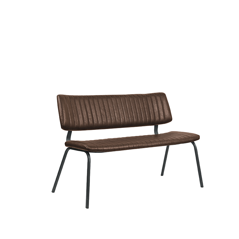 Eetkamerbank I_Gusto - Marron - BRUIN - Stof, metaal & hout - Industrieel - LABEL51