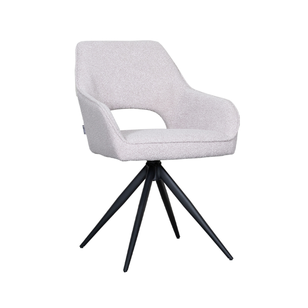 Eetkamerstoel I_Finley - Pivotant - Accoudoir - Naturel - Boucle - Landelijk - LABEL51