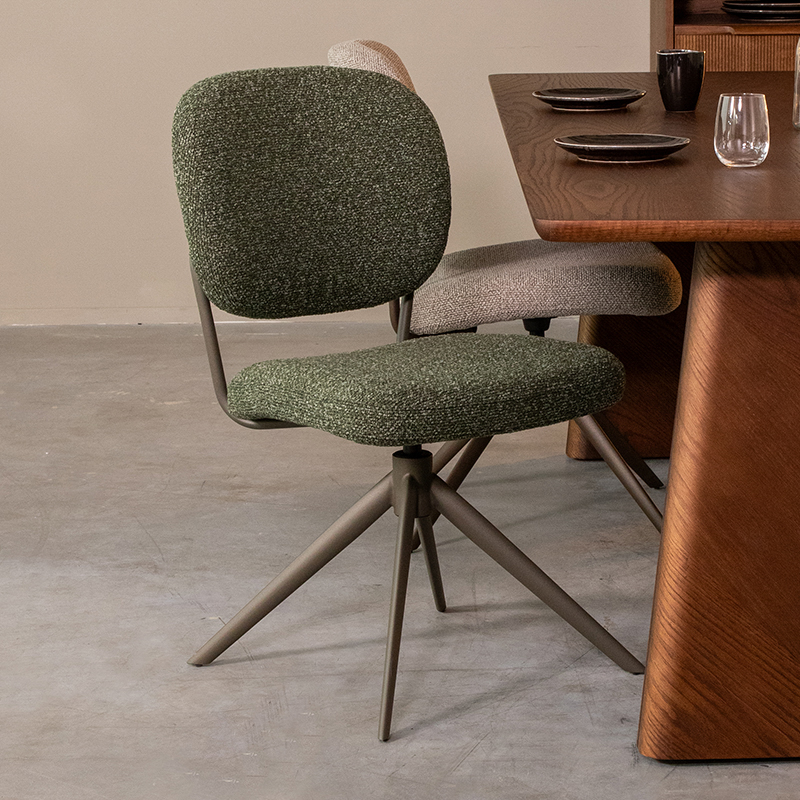 Eetkamerstoel I_Geneva - Pivotant - Forêt - GROEN - Royal Boucle - Design - LABEL51