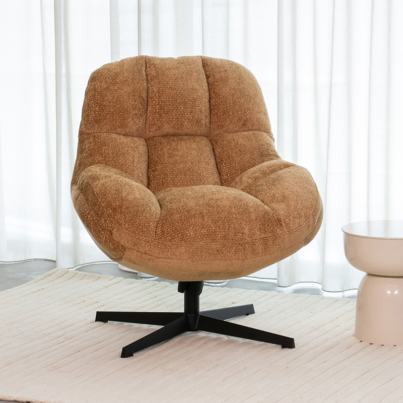 Fauteuil I_Huxley - Pivotant - Cognac - BRUIN - Elite - Retro - LABEL51