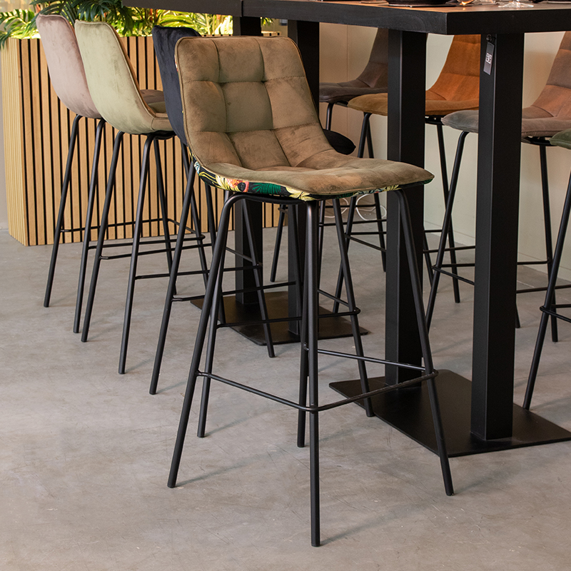 Barkruk I_Bistro - Hoog - Hunter - Vert - Velours - Design - LABEL51