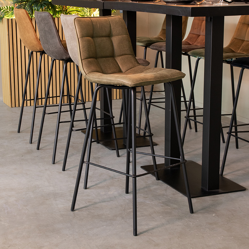 Barkruk I_Bistro - Hoog - Moss - Vert - Micro Suede - Modern - LABEL51