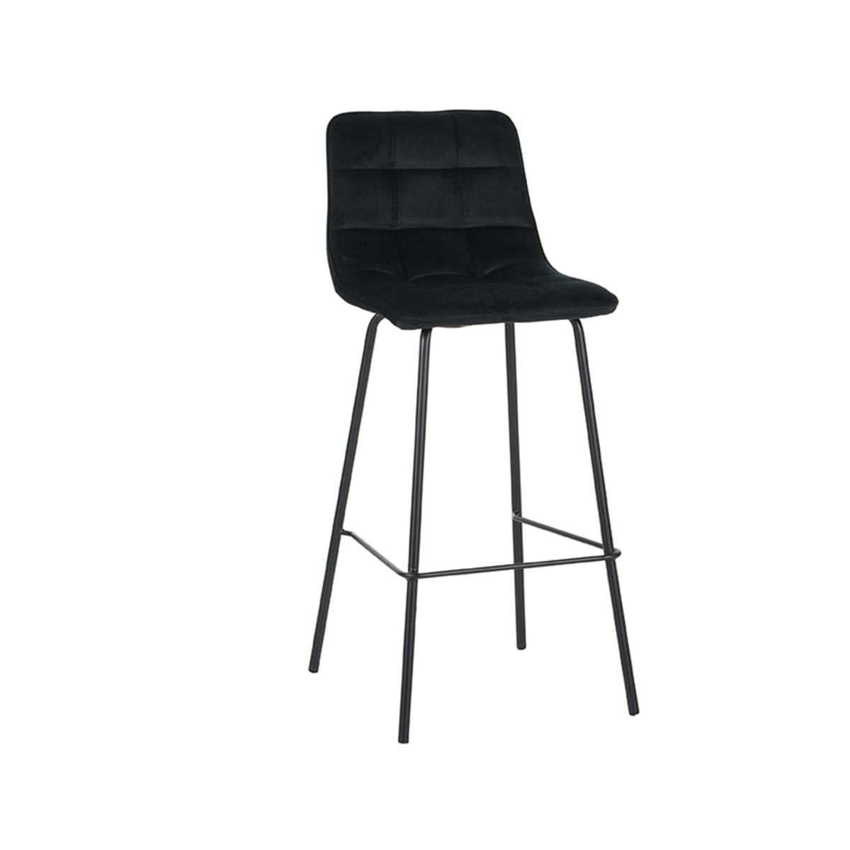 Barkruk I_Bistro - Hoog - Noir - ZWART - Velours - Modern - LABEL51