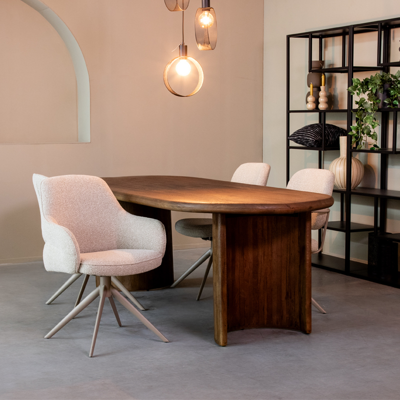 Eetkamerstoel I_Bern - Accoudoir - Naturel - Royal Boucle - Scandinave - LABEL51