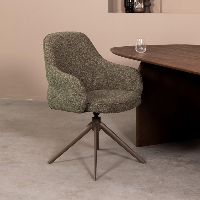 Eetkamerstoel I_Bern - Accoudoir - Forêt - Vert - Royal Boucle - Design - LABEL51