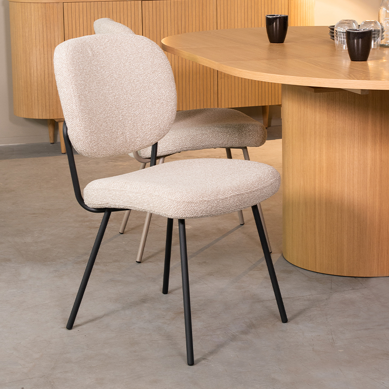 Eetkamerstoel I_Singapore - Naturel - Royal Boucle - Landelijk - LABEL51