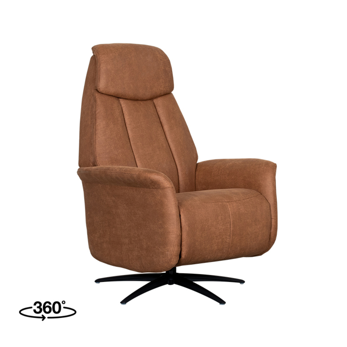 Fauteuil I_Oslo - Pivotant - Accoudoir - Cognac - BRUIN - - Modern - LABEL51
