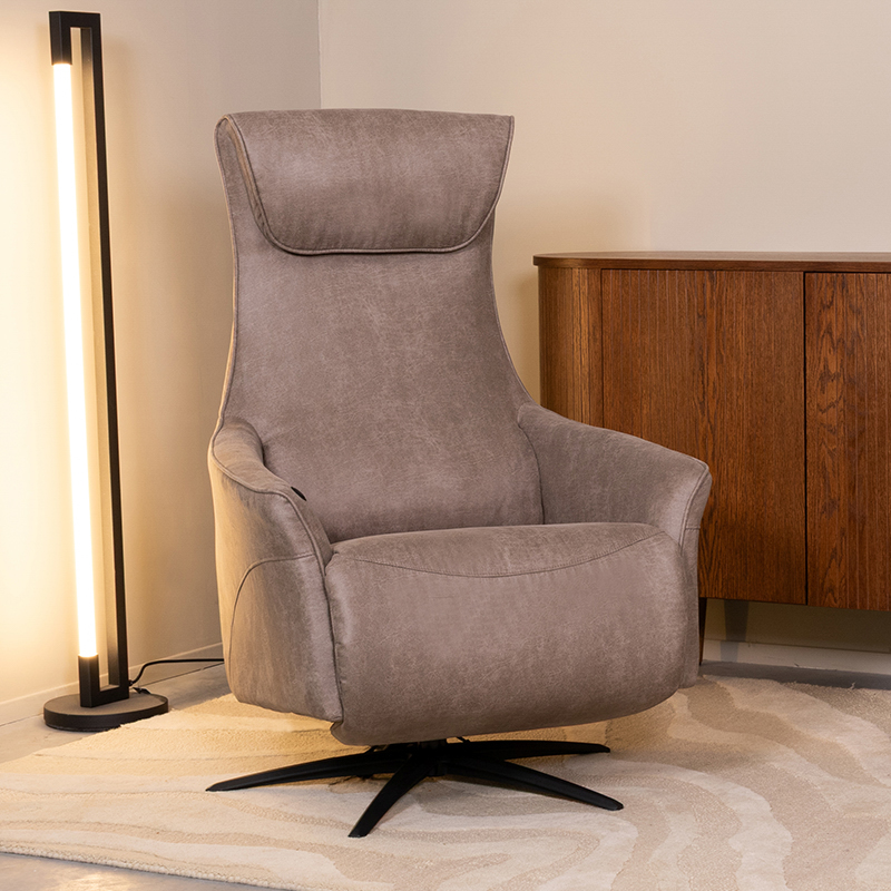 Fauteuil I_Lund - Accoudoir - Taupe - Marron - Micro Suede - Modern - LABEL51