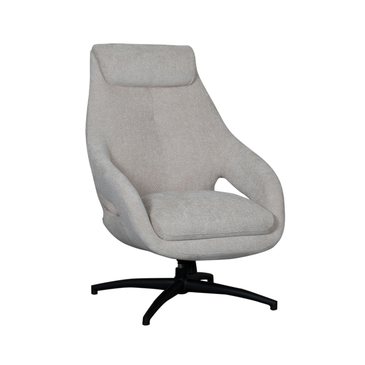Fauteuil I_Maxwell - Pivotant - Accoudoir - Naturel Beige - Elite - Minimaliste - LABEL51