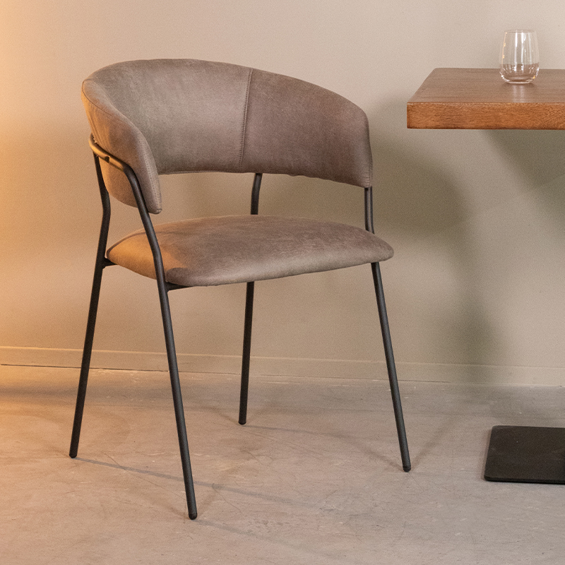 Eetkamerstoel I_Luuk - Accoudoir - Taupe - BRUIN - - Modern - LABEL51