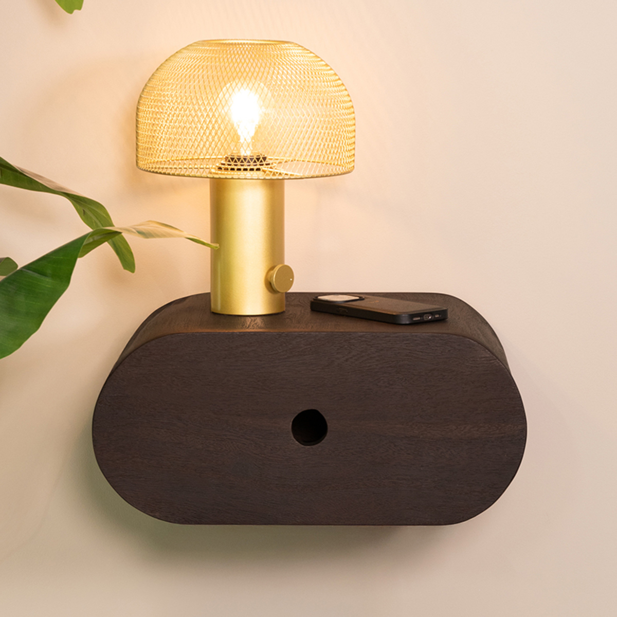 Wandplank en opberger I_Rise - Espresso - Marron - Bois de mangue - Minimaliste - LABEL51