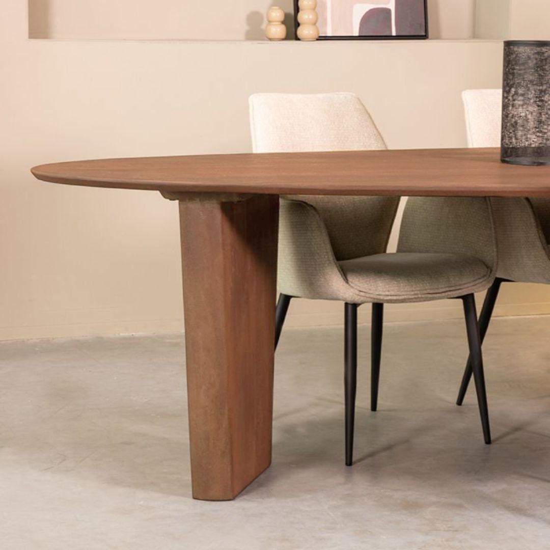 Eetkamertafel I_Wow - Nature Smooth - Marron - Bois de mangue - Minimaliste - LABEL51