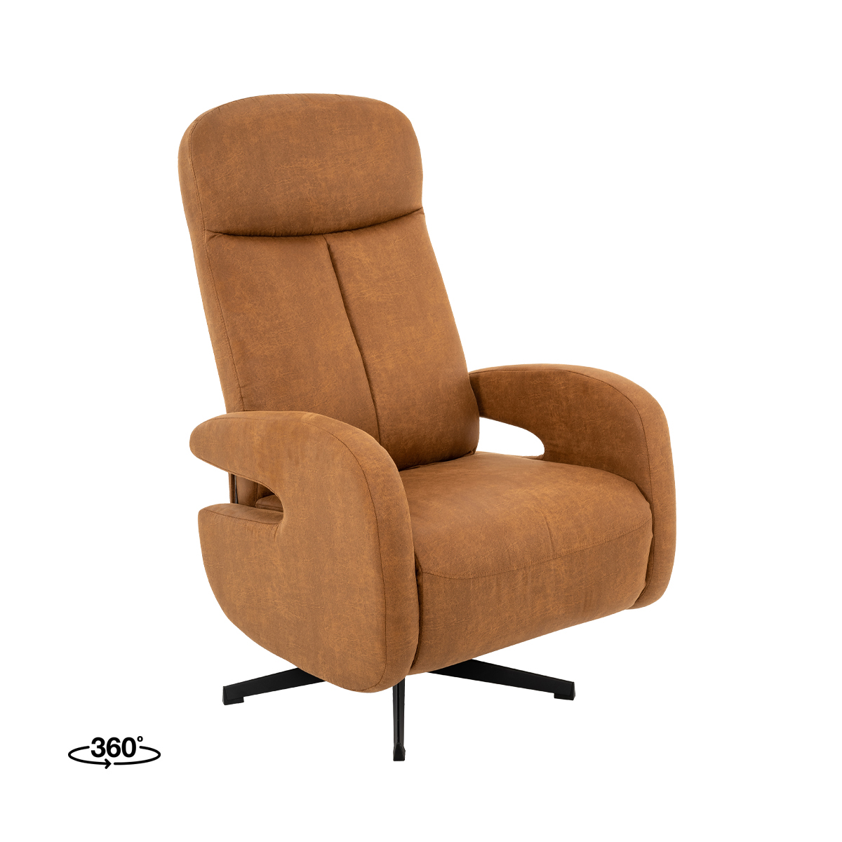 Fauteuil I_Esbjerg - Gris - Marron - Kunstleder - Modern - LABEL51