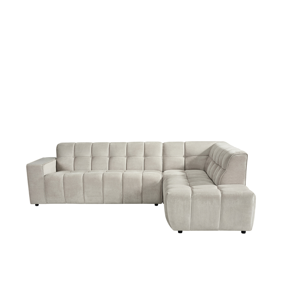 Hoekbank I_Valentino - Naturel Beige - Velvet - LABEL51