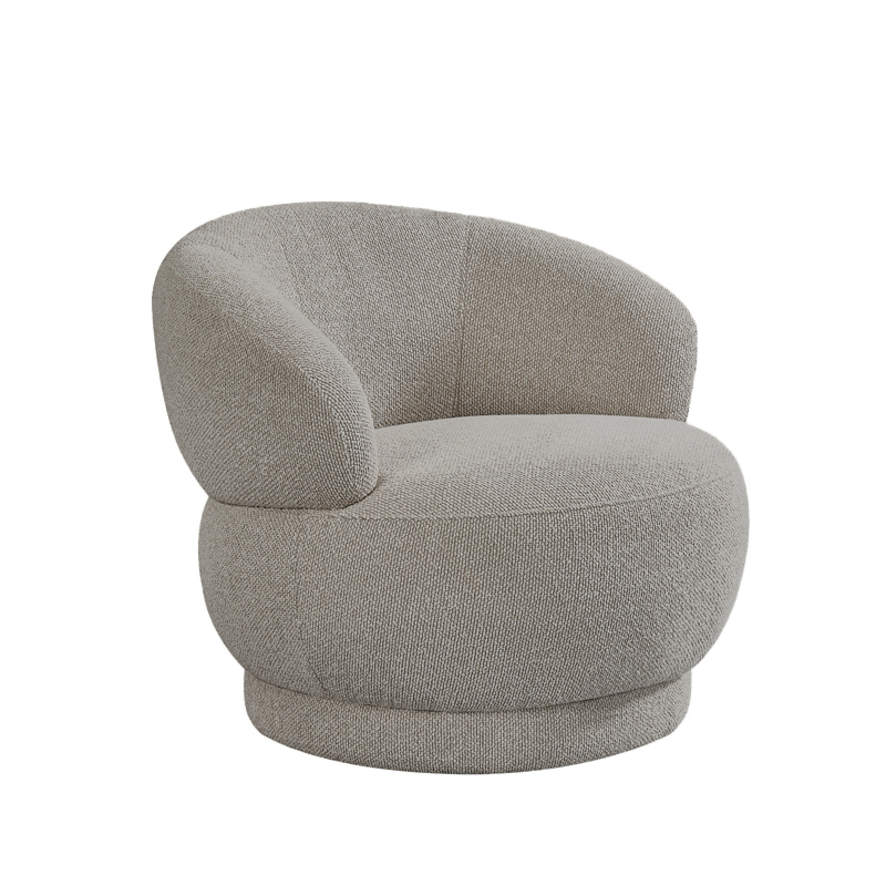 Fauteuil I_Alvito - Mushroom - Marron - Royal Boucle - Landelijk - LABEL51