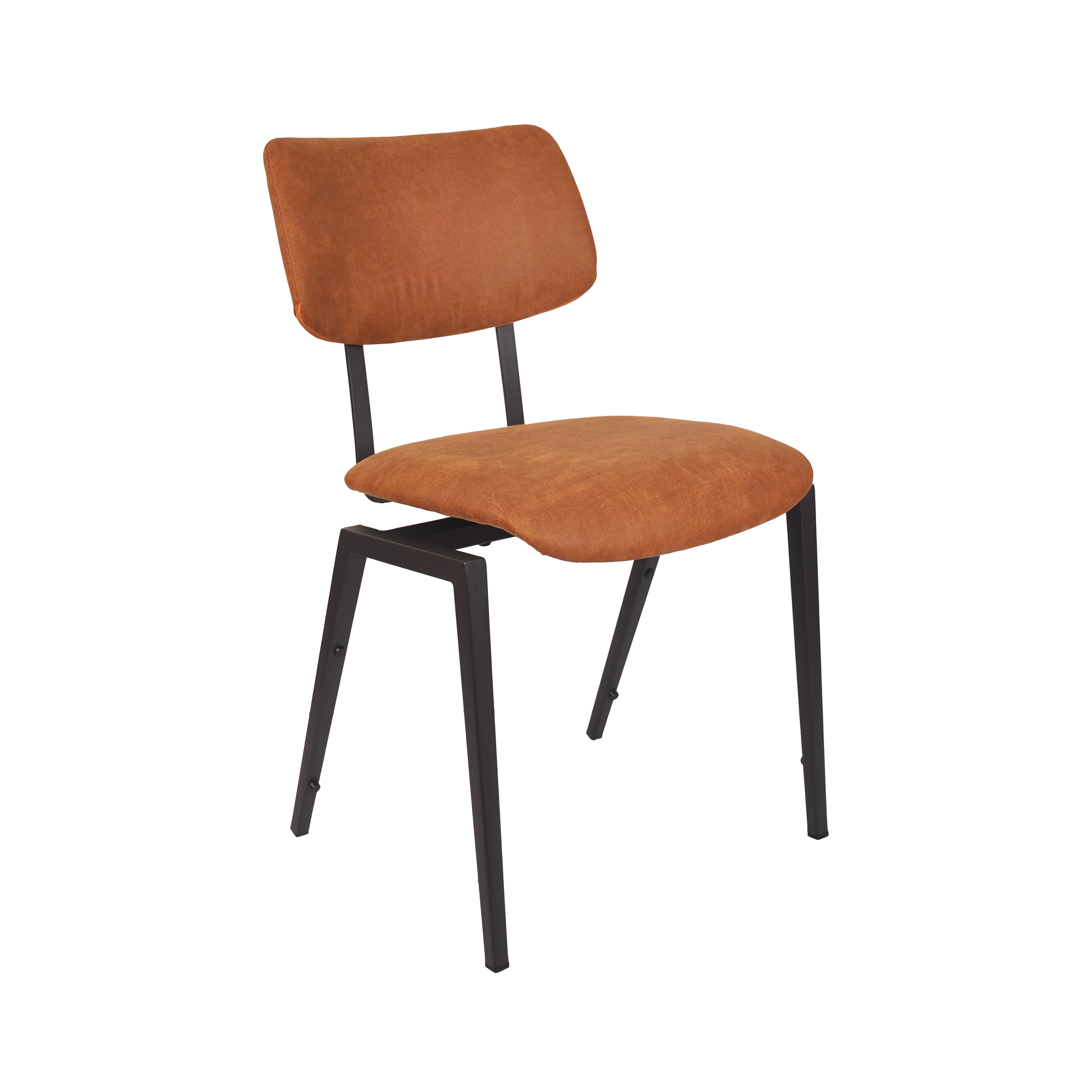 Eetkamerstoel I_Stapelbaar - Cognac - Marron - Micro Suede - Modern - LABEL51