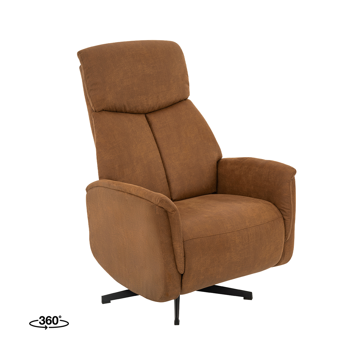 Fauteuil I_Aarhus - Cognac - Marron - Micro Suede - Modern - LABEL51