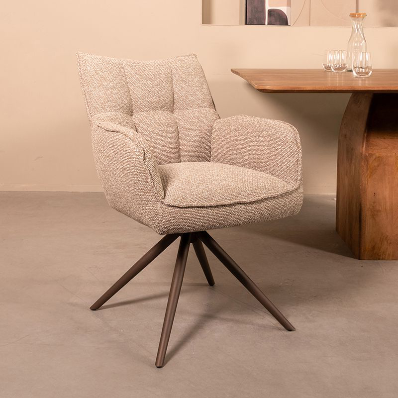 Eetkamerstoel I_Amalfi - Mushroom - Marron - Royal Boucle - LABEL51