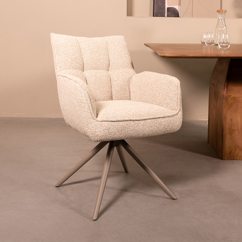 Eetkamerstoel I_Amalfi - Naturel - Royal Boucle - LABEL51