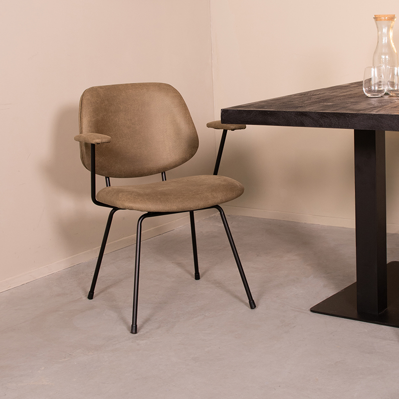 Eetkamerstoel I_Rivano - Moss - Vert - Micro Suede - Modern - LABEL51