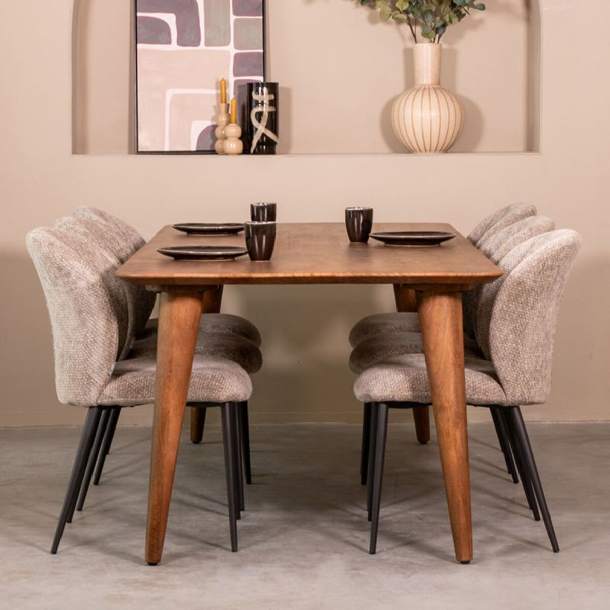 Eetkamertafel I_Fly - Nature Smooth - Marron - Bois de mangue - Landelijk - LABEL51