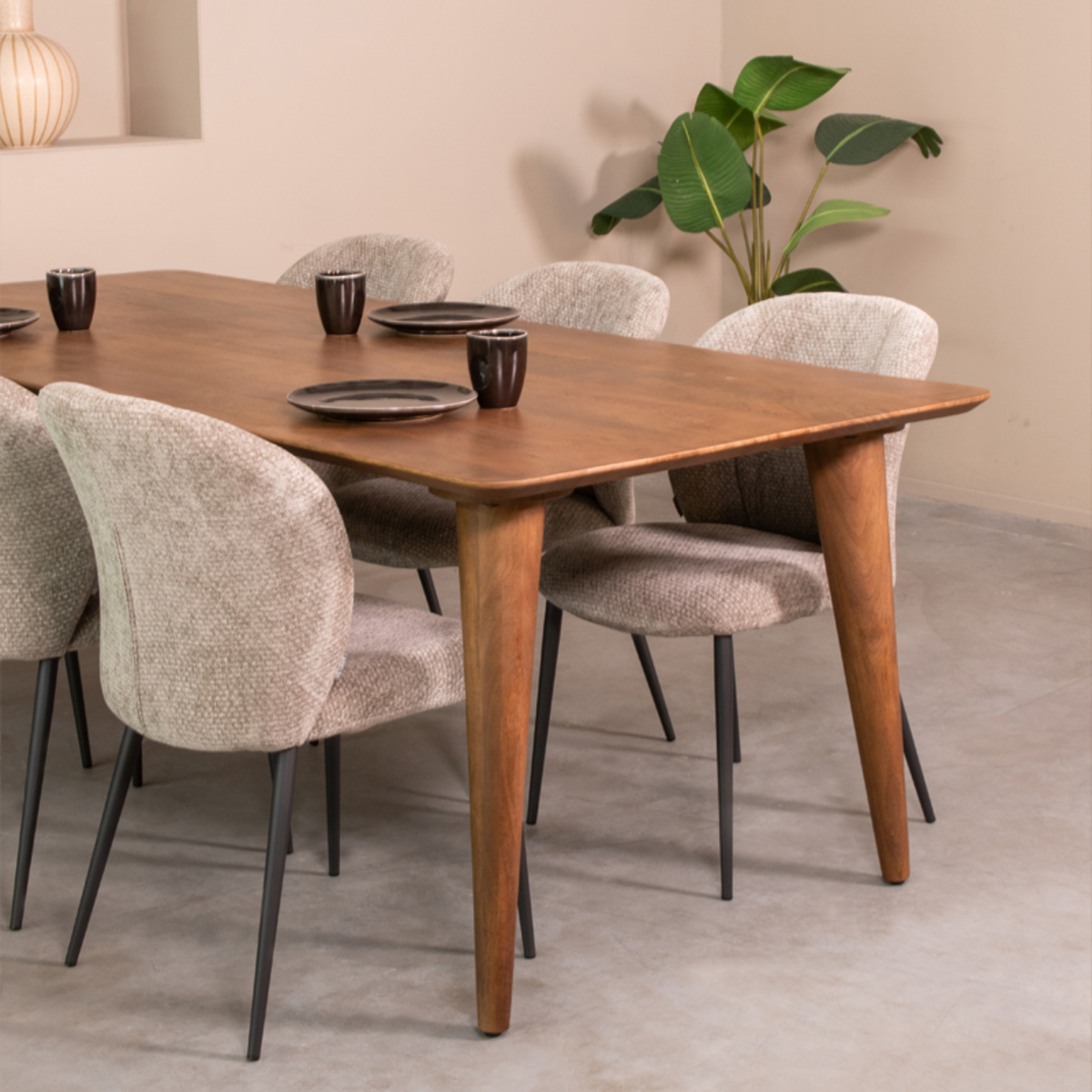 Eetkamertafel I_Fly - Nature Smooth - Marron - Bois de mangue - Landelijk - LABEL51