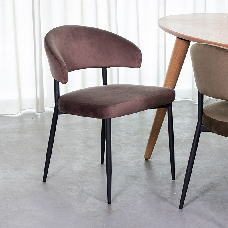Eetkamerstoel I_Bliss - Taupe - BRUIN - Velours - Landelijk - LABEL51